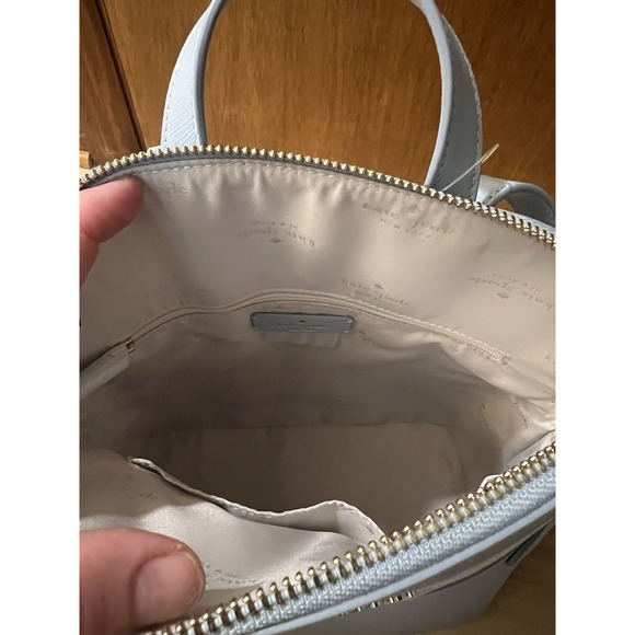 Kate Spade Staci Dome Zip Saffiano Leather Backpack Ocean Fog Blue New $359 - Picture 7 of 8